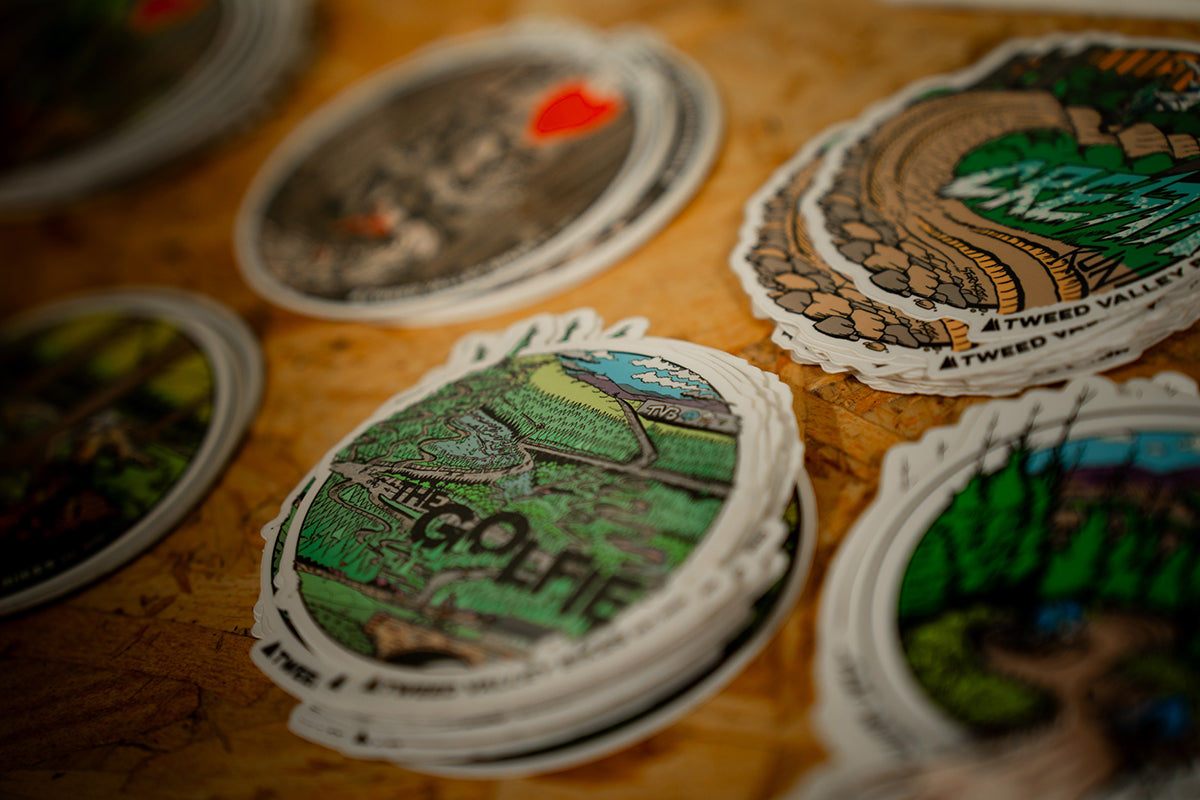 Tweed Valley Bikes trail series stickers