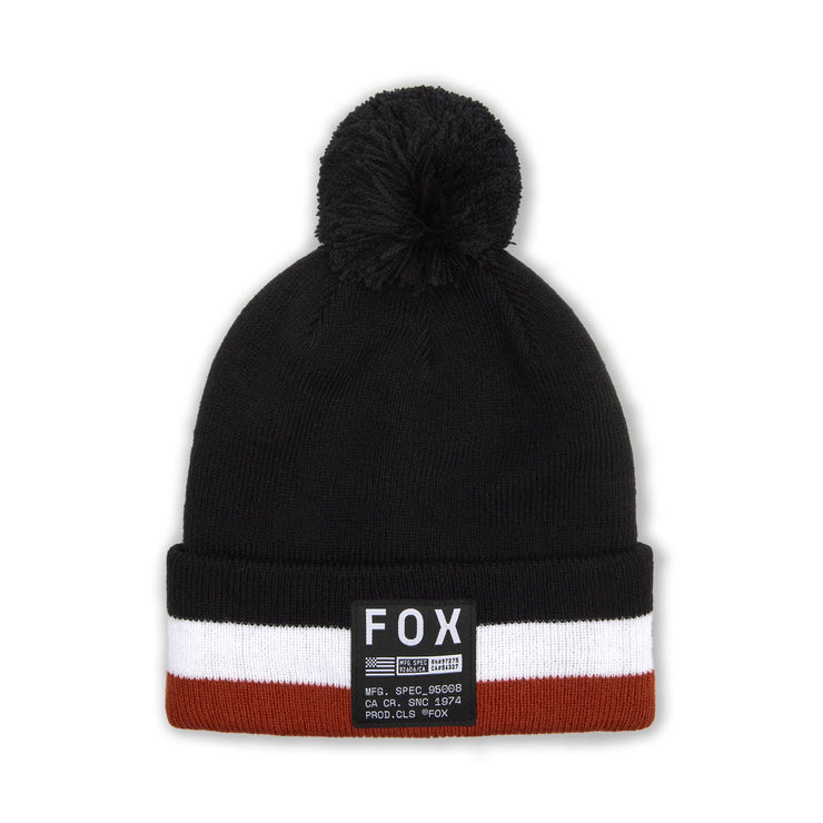 Fox Fracture Pom Beanie in Black at Tweed Valley Bikes