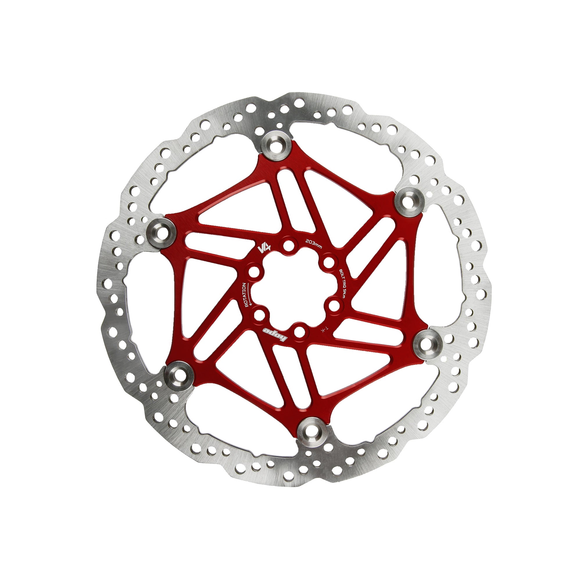 Hope V4 Vented Floating Disc in Red at Tweed Valley Bikes