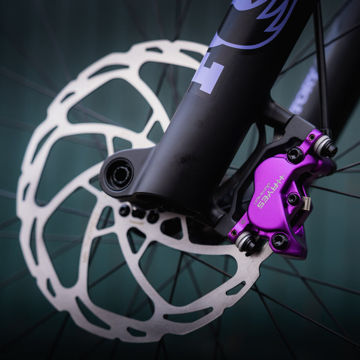 Hayes Dominion A4 brake caliper in purple