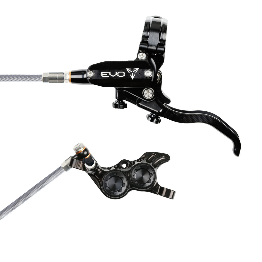 Hope Tech Evo GR4 with braided hose in Black/Black at Tweed Valley Bikes