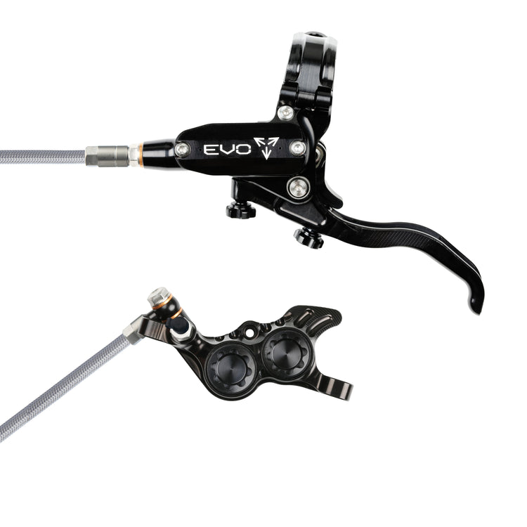 Hope Tech Evo GR4 with braided hose in Black/Black at Tweed Valley Bikes