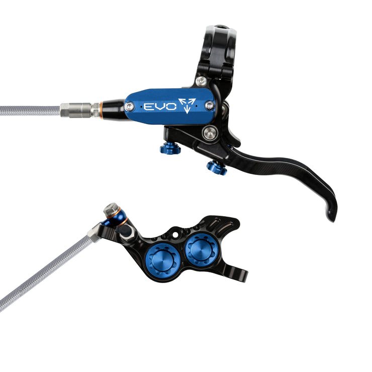 Hope Tech Evo GR4 with braided hose in Black/Blue at Tweed Valley Bikes