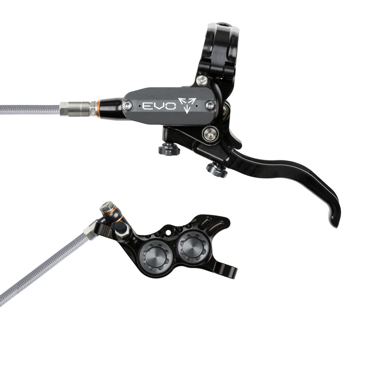 Hope Tech Evo GR4 with braided hose in Black/Smoke at Tweed Valley Bikes