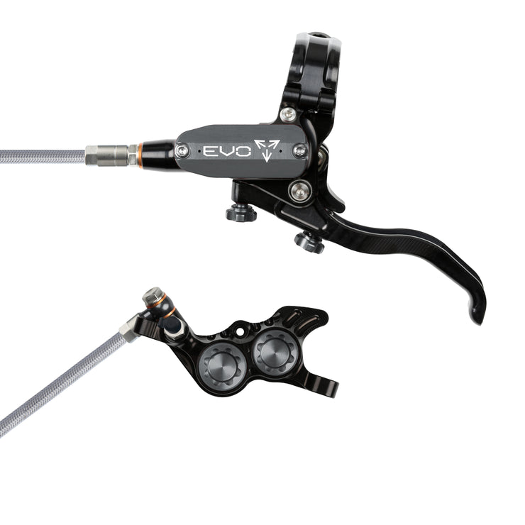 Hope Tech Evo GR4 with braided hose in Black/Smoke at Tweed Valley Bikes