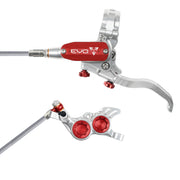 Hope Tech Evo GR4 with braided hose in Silver/Red at Tweed Valley Bike
