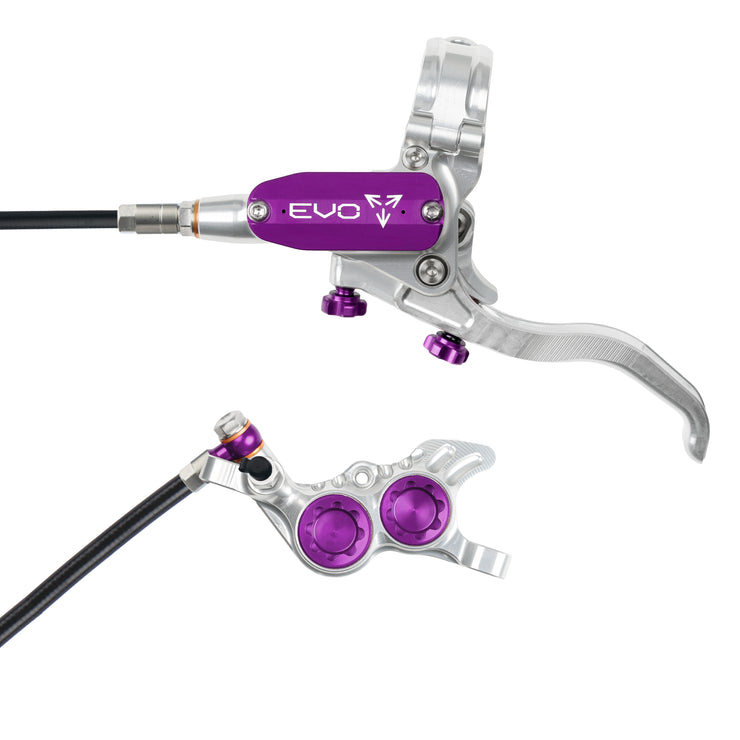 Hope EVO GR4 Brakes in Silver/Purple at Tweed Valley Bikes
