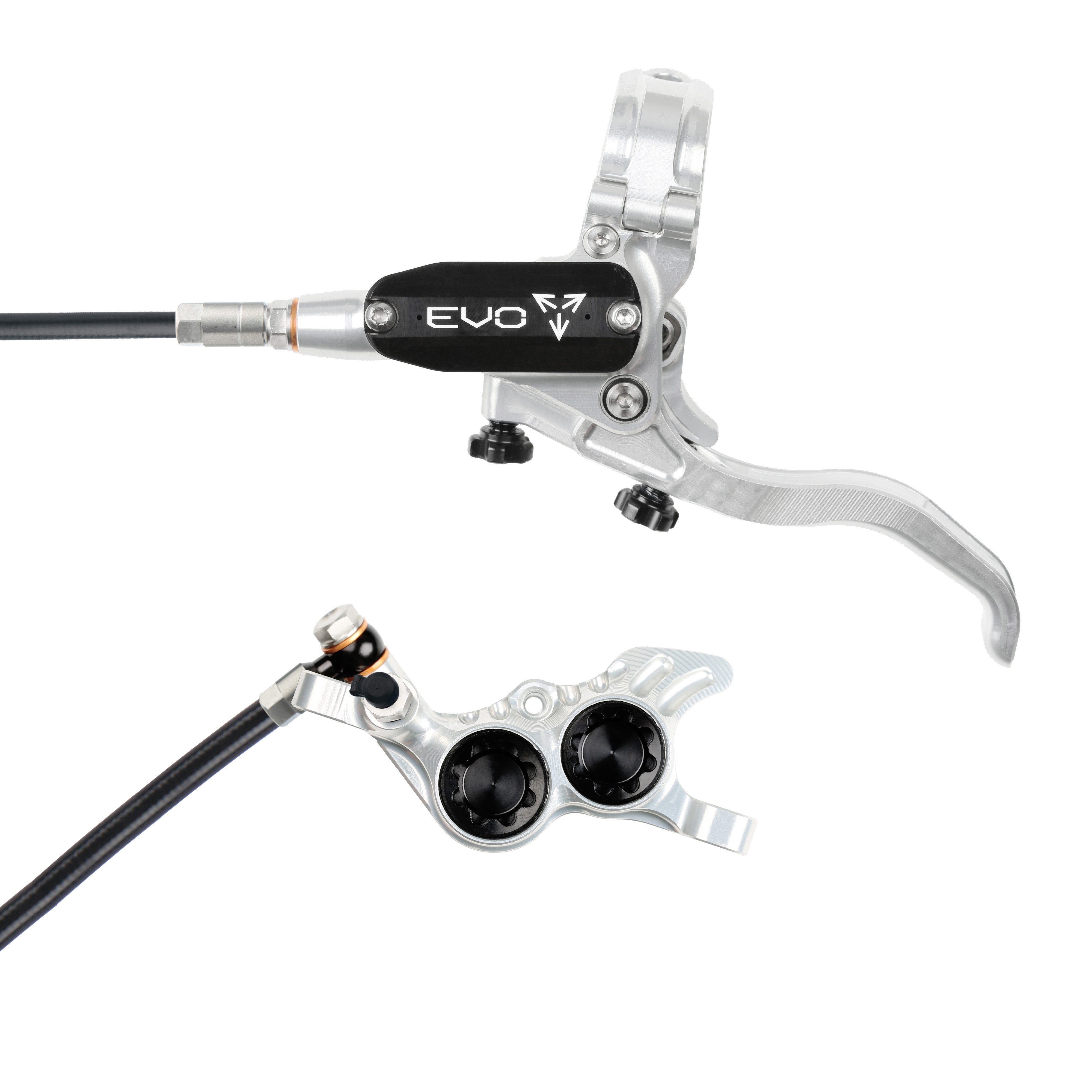 Hope EVO GR4 Brakes in Silver/Black at Tweed Valley Bikes
