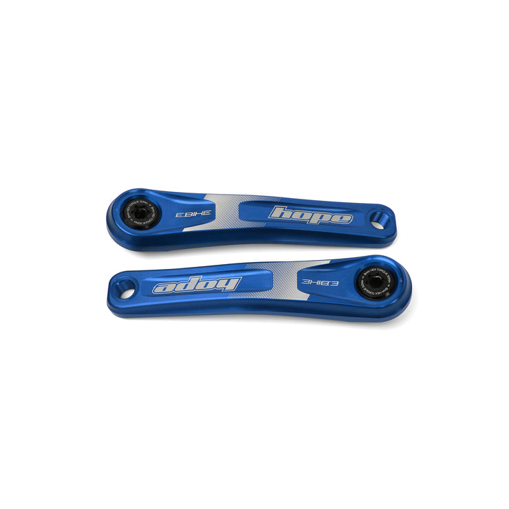 Hope E-Bike Crankset - Standard Offset in Blue at Tweed Valley Bikes