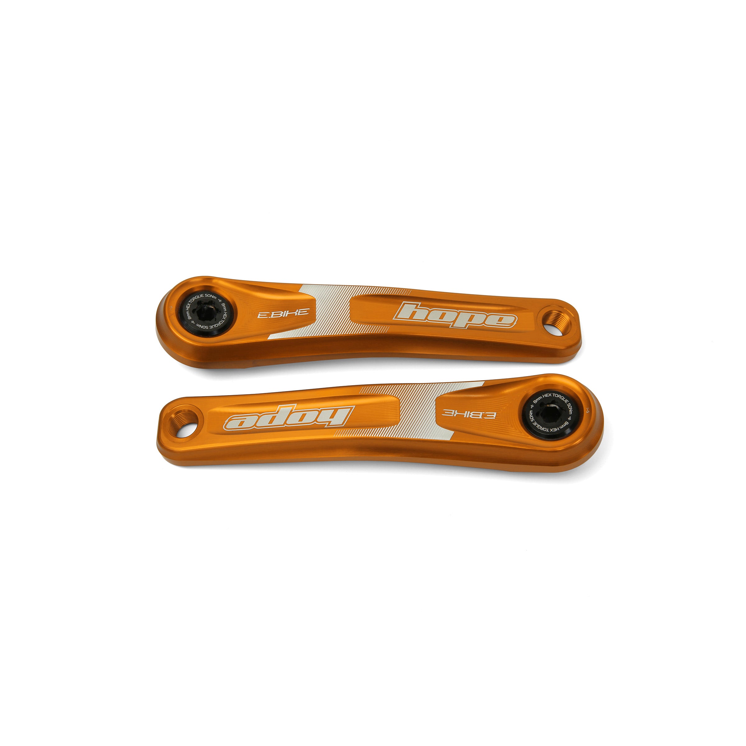 Hope E-Bike Crankset - Standard Offset in Orange at Tweed Valley Bikes