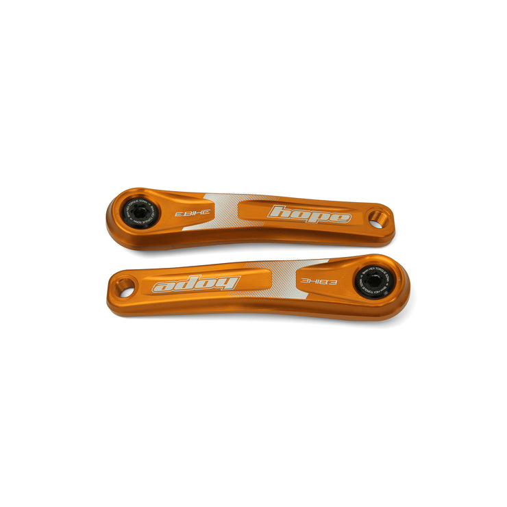 Hope E-Bike Crankset - Standard Offset in Orange at Tweed Valley Bikes