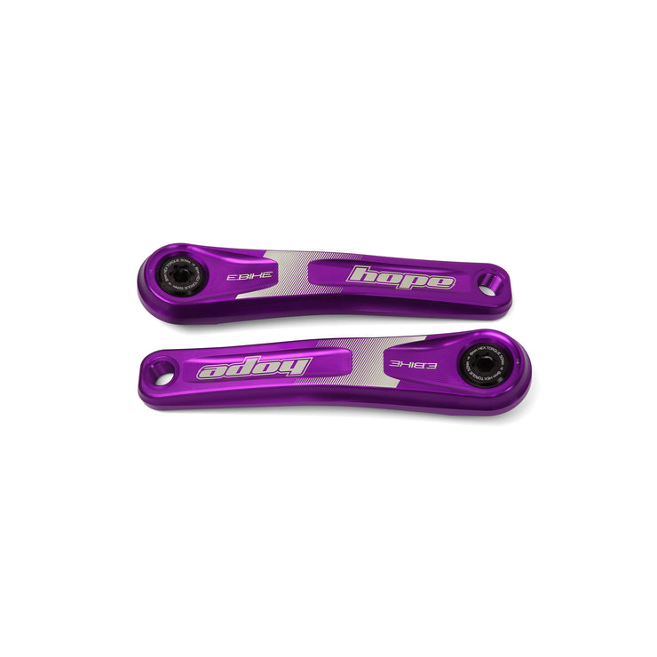 Hope E-Bike Crankset - Standard Offset in Purple at Tweed Valley Bikes