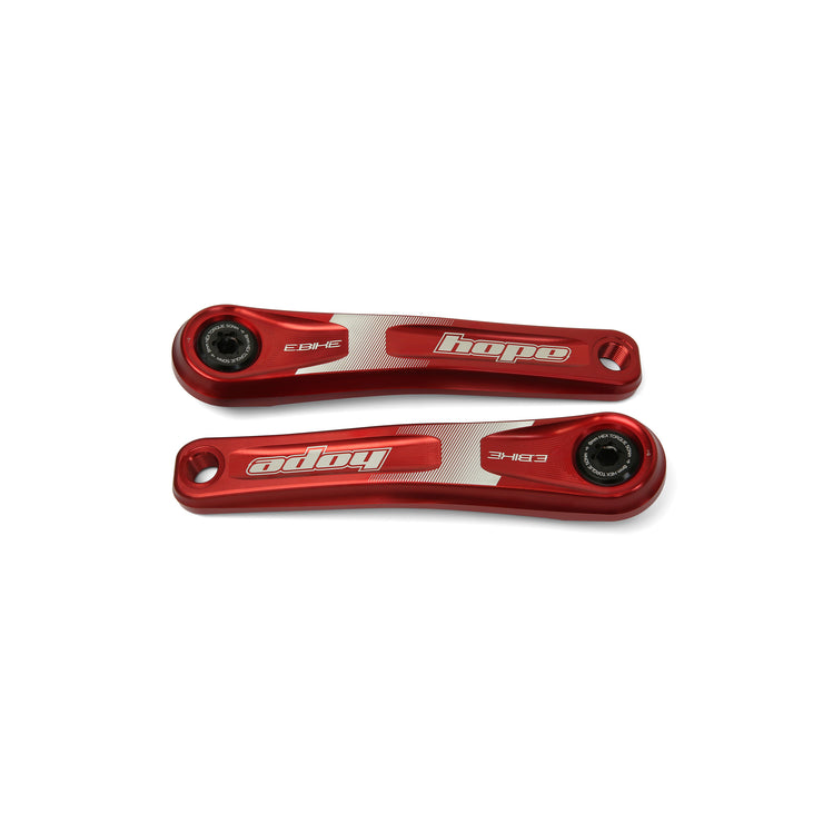 Hope E-Bike Crankset - Standard Offset in Red at Tweed Valley Bikes