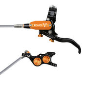 Hope Tech 4 EVO TR4 Brakes with Braided Hose in Black/Orange at Tweed Valley Bikes