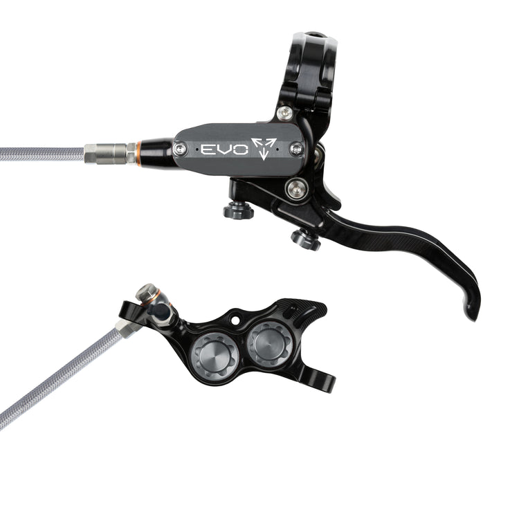 Hope Tech 4 EVO TR4 Brakes with Braided Hose in Black/Smoke at Tweed Valley Bikes