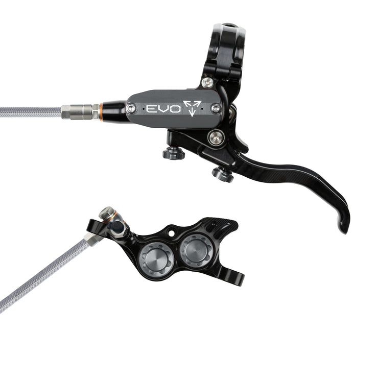 Hope Tech 4 EVO TR4 Brakes with Braided Hose in Black/Smoke at Tweed Valley Bikes