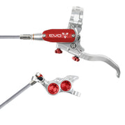 Hope Tech 4 EVO TR4 Brakes with Braided Hose in Silver/Red at Tweed Valley Bikes
