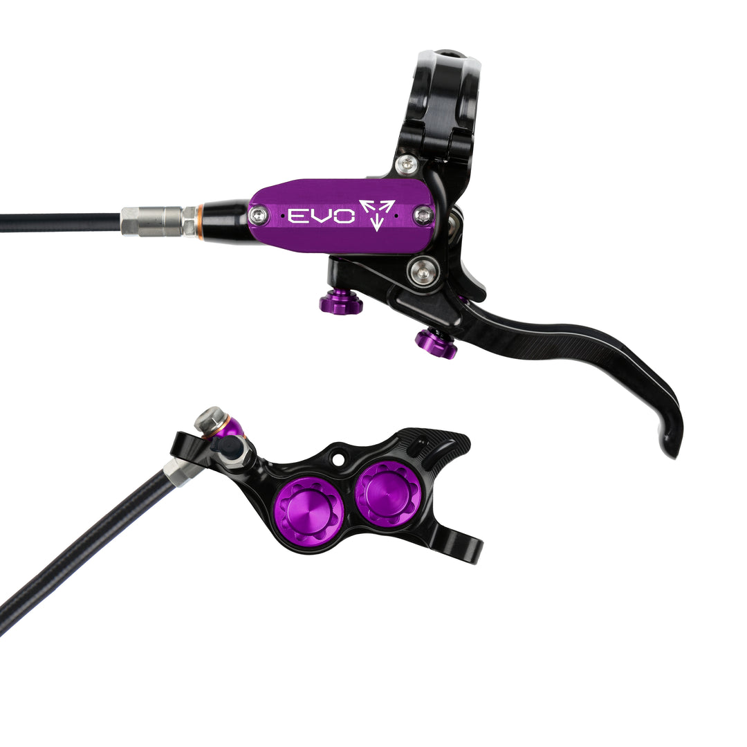 Hope Tech 4 EVO TR4 Brakes with Standard Hose in Black/Purple at Tweed Valley Bikes