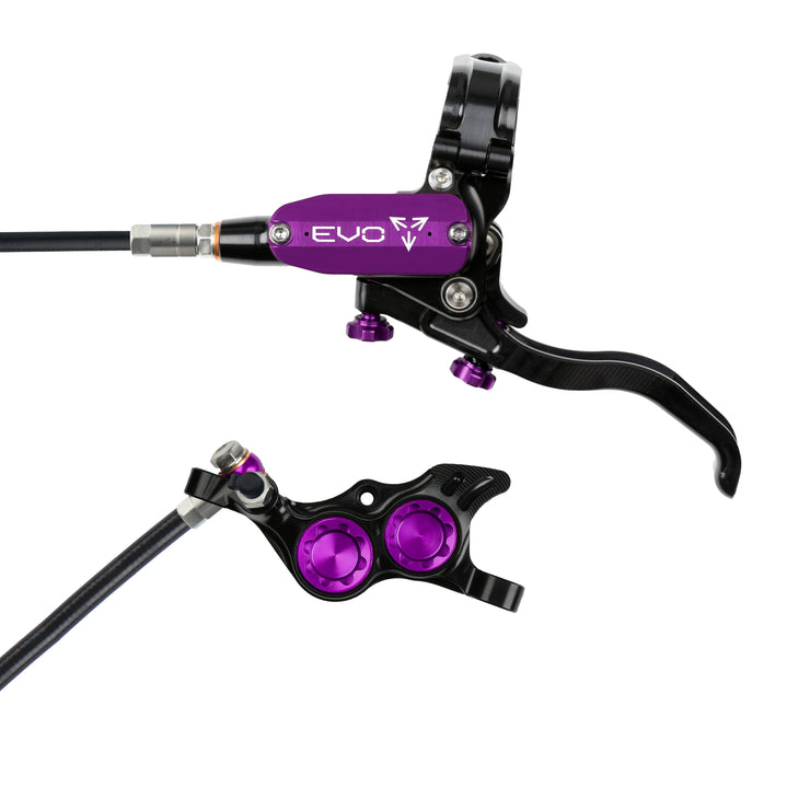 Hope Tech 4 EVO TR4 Brakes with Standard Hose in Black/Purple at Tweed Valley Bikes