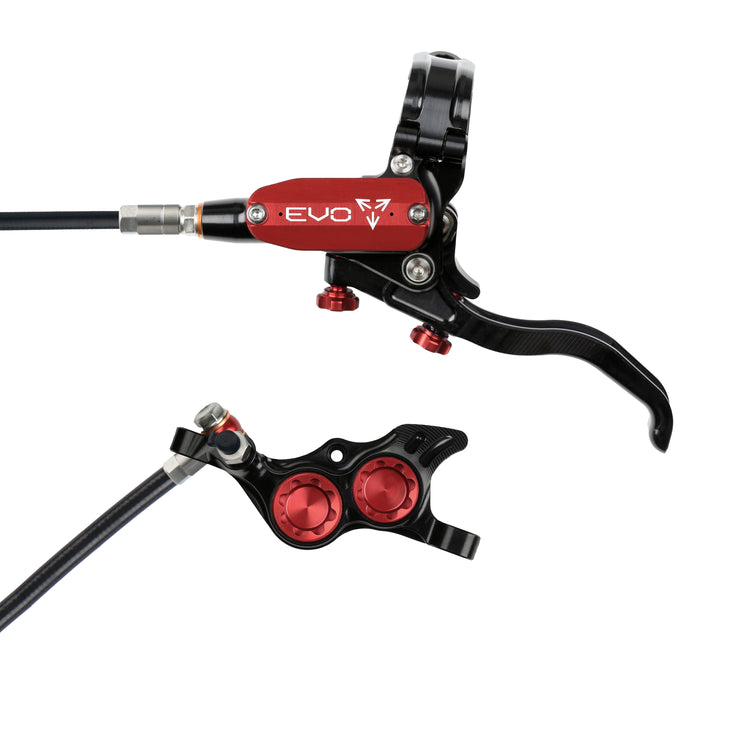 Hope Tech 4 EVO TR4 Brakes with Standard Hose in Black/Red at Tweed Valley Bikes