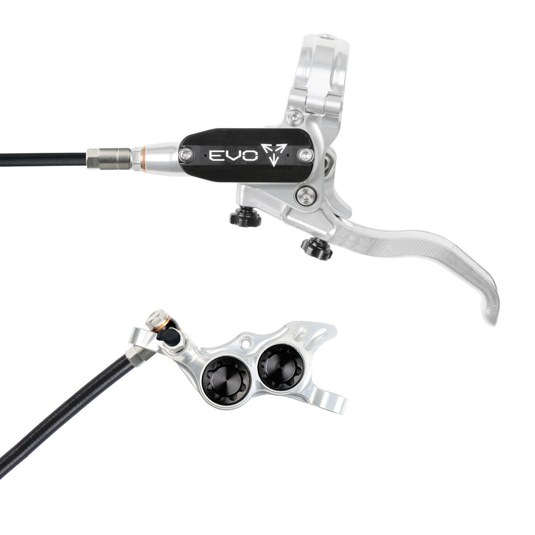 Hope Tech 4 EVO TR4 Brakes with Standard Hose in Silver/Black at Tweed Valley Bikes