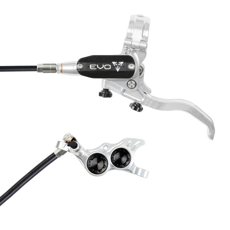 Hope Tech 4 EVO TR4 Brakes with Standard Hose in Silver/Black at Tweed Valley Bikes
