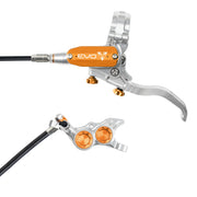 Hope Tech 4 EVO TR4 Brakes with Standard Hose in Silver/Orange at Tweed Valley Bikes