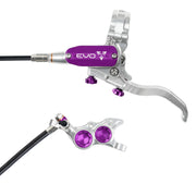 Hope Tech 4 EVO TR4 Brakes with Standard Hose in Silver/Purple at Tweed Valley Bikes