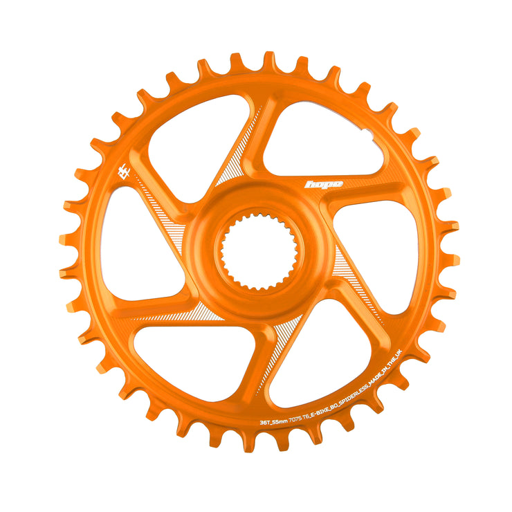 Hope R22 E-Bike Spiderless Retainer Ring - Bosch Gen 4 55mm Wide in Orange at Tweed Valley Bikes