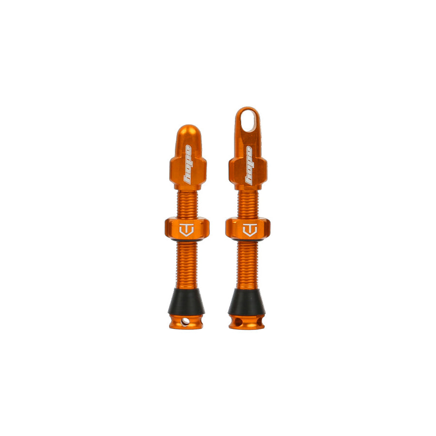 Hope Tubeless Valves in Orange at Tweed Valley Bikes