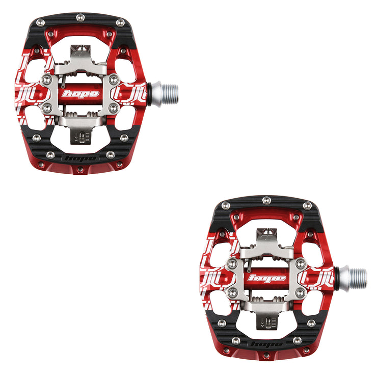 Hope Union Gravity Clipless Pedals in Red at Tweed Valley Bikes