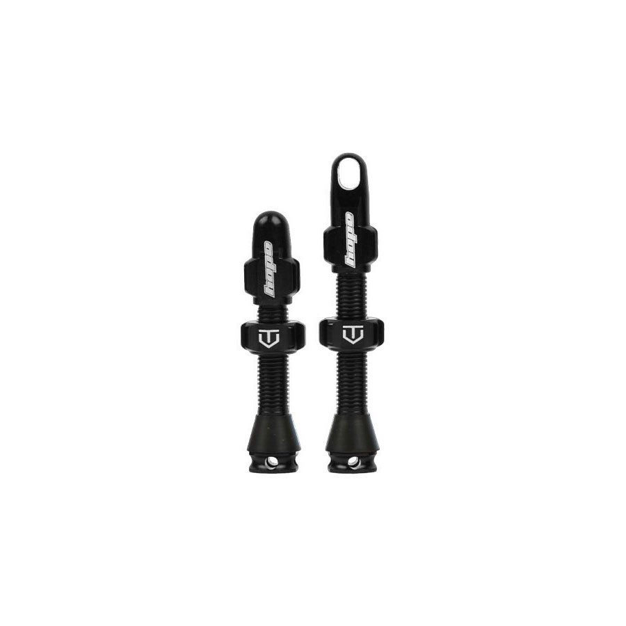 Hope 40mm and 60mm tubeless valves in Black