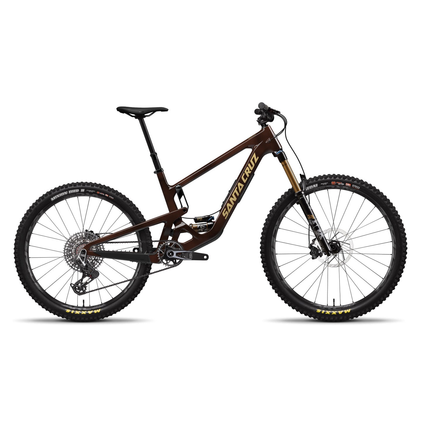 Santa Cruz Bronson V5 CC XO AXS Kit MX - 2025 in Gloss Root Beer at Tweed Valley Bikes