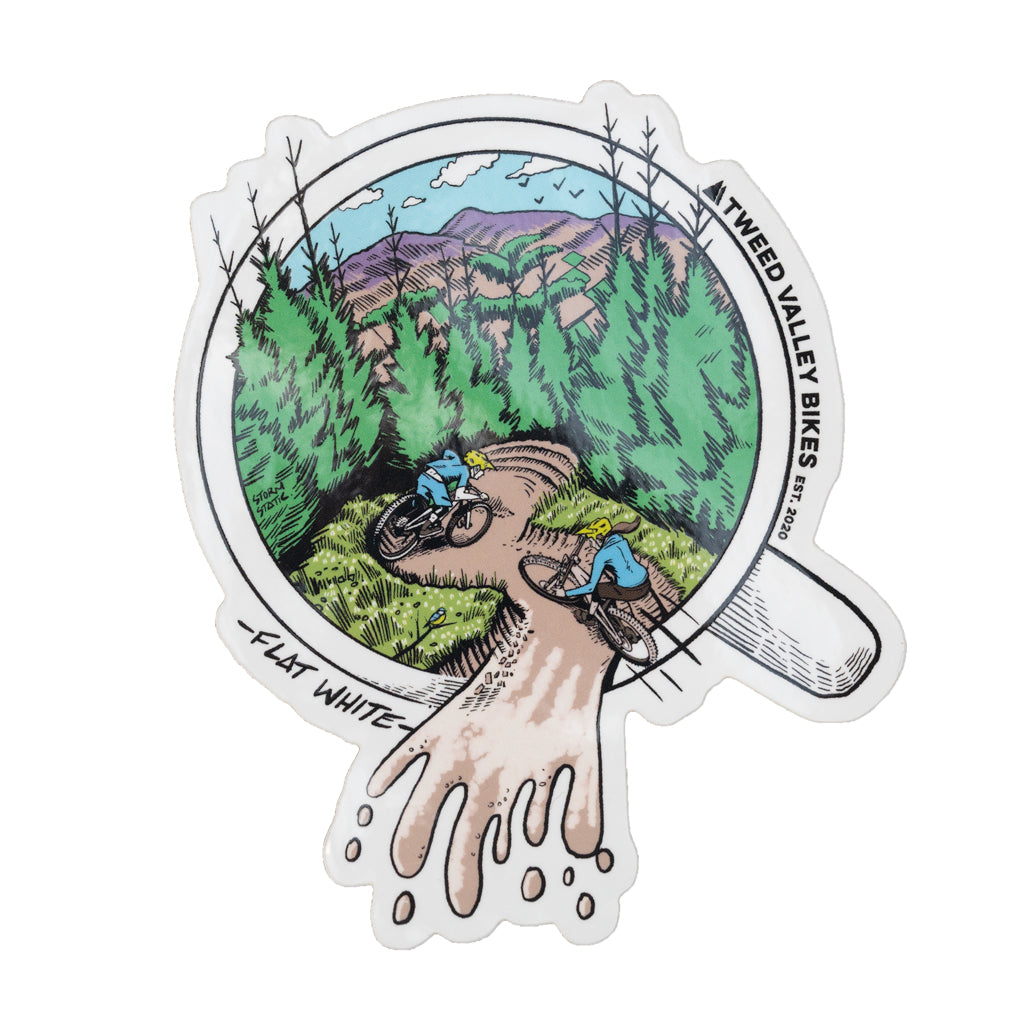 Tweed Valley Bikes Flat White Trail Series Sticker