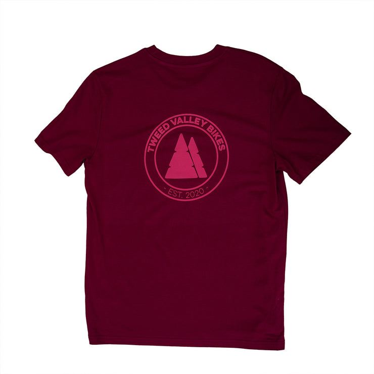 Tweed Valley Bikes Original Tee in Burgundy