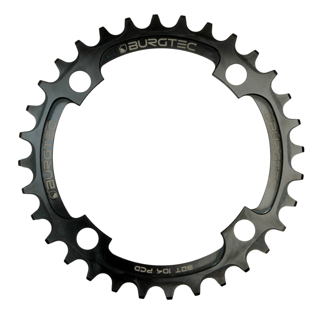 Burgtec 104 BCD Thick Thin Chainring in black at Tweed Valley Bikes