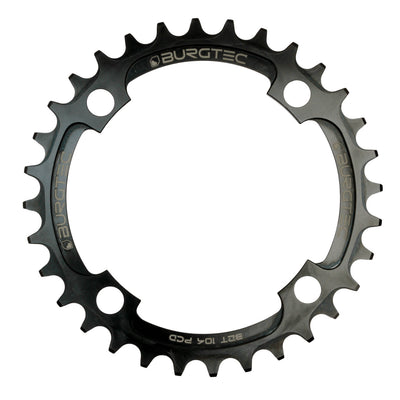 Burgtec 104 BCD Thick Thin Chainring in black at Tweed Valley Bikes