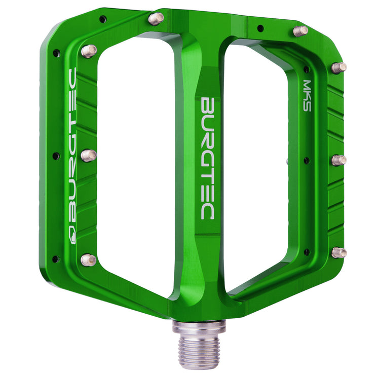 Burgtec Penthouse Flat MK5 Pedals in Candy Spruce Green at Tweed Valley Bikes