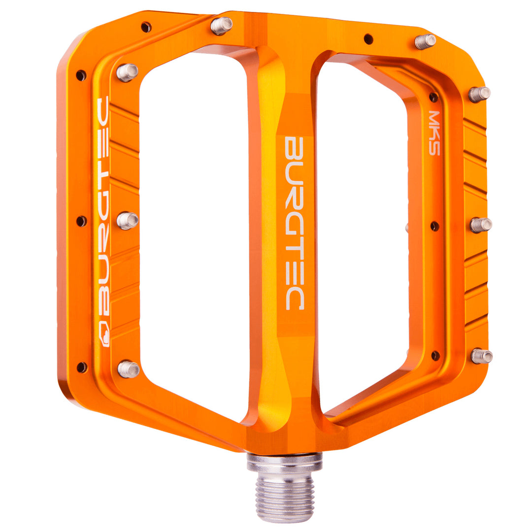 Burgtec Penthouse Flat MK5 Pedals in Iron Bro Orange at Tweed Valley Bikes