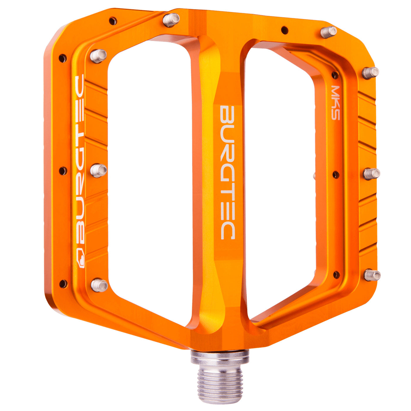 Burgtec Penthouse Flat MK5 Pedals in Iron Bro Orange at Tweed Valley Bikes