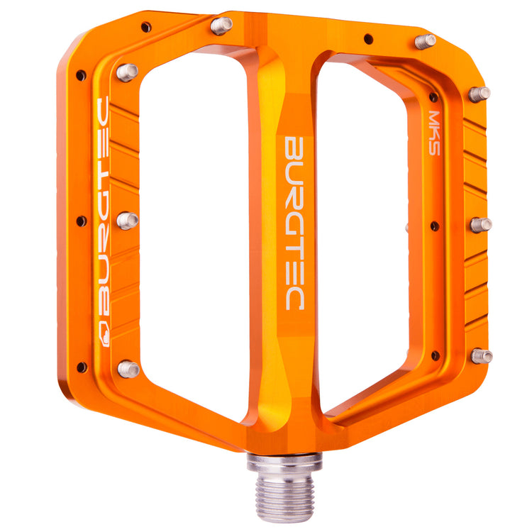 Burgtec Penthouse Flat MK5 Pedals in Iron Bro Orange at Tweed Valley Bikes