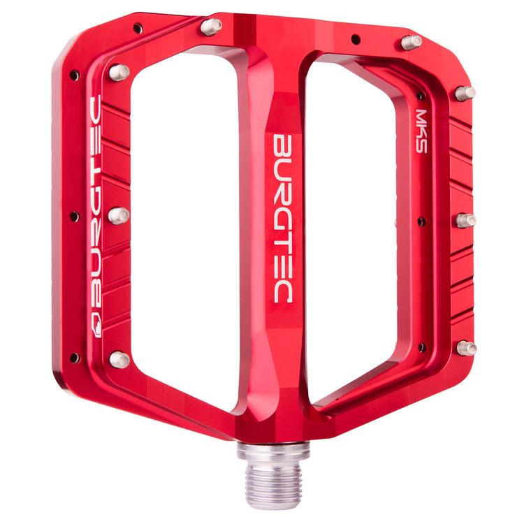 Burgtec Penthouse Flat MK5 Pedals in Race Red at Tweed Valley Bikes