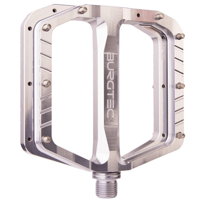 Burgtec Penthouse Flat MK5 Pedals in Rhodium Silver at Tweed Valley Bikes