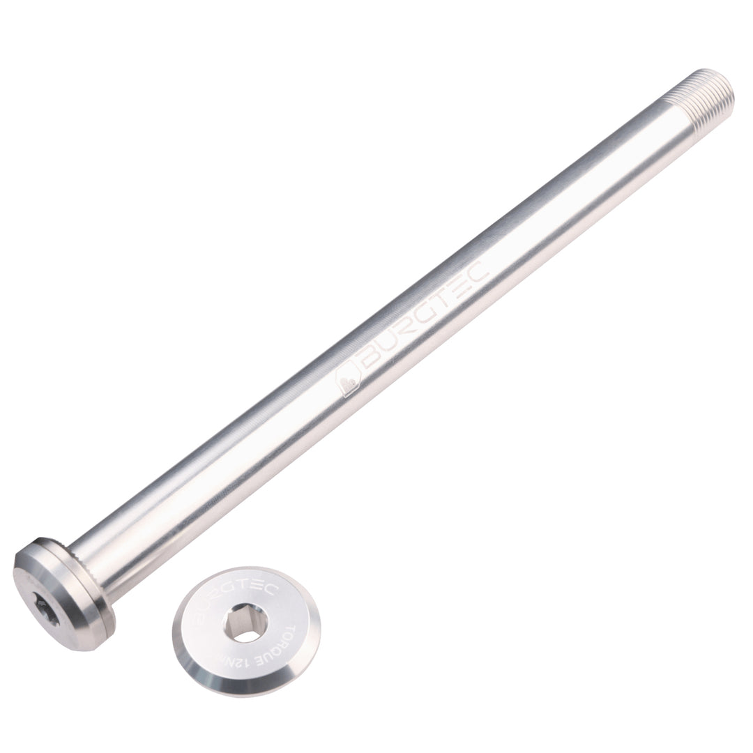 Burgtec Santa Cruz 168.5mm Rear Axle in Rhodium Silver at Tweed Valley Bikes