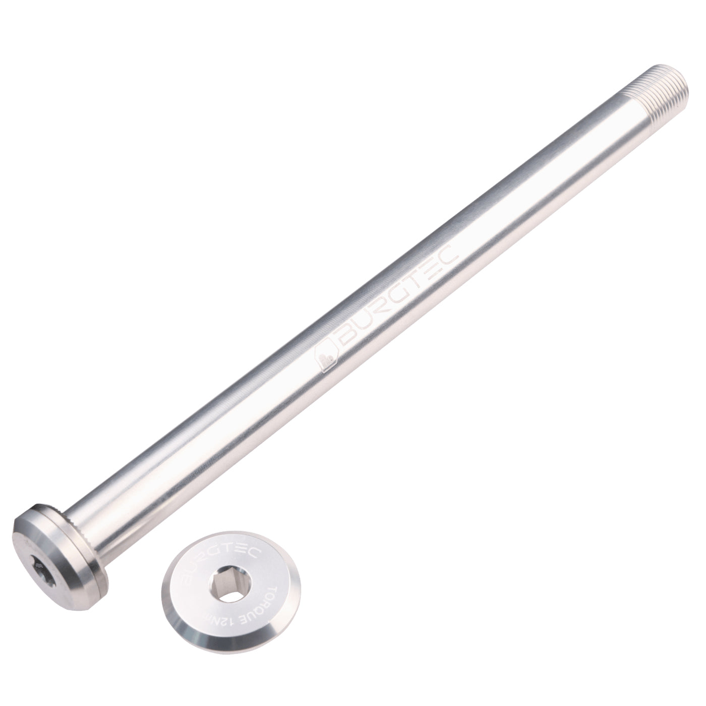 Burgtec Santa Cruz 168.5mm Rear Axle in Rhodium Silver at Tweed Valley Bikes