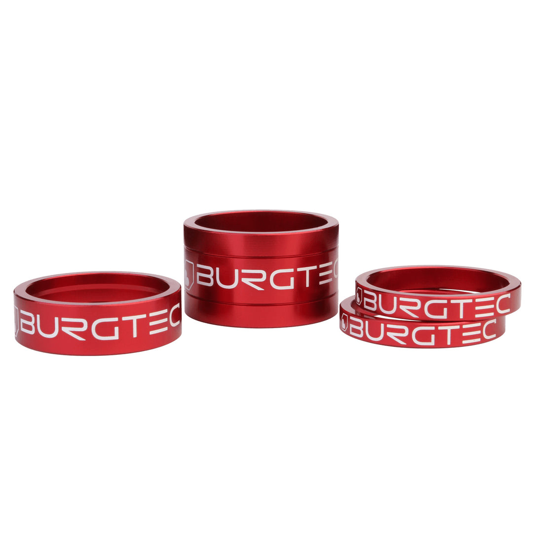 Burgtec Stem Spacers in Race Red at Tweed Valley Bikes