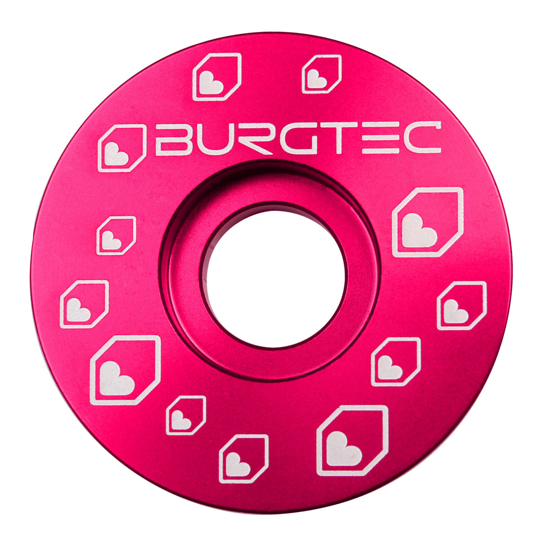 Burgtec Top Cap in Toxic Barbie at Tweed Valley Bikes