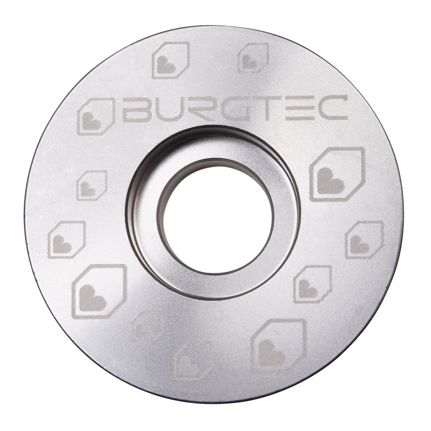 Burgtec Top Cap in Rhodium Silver at Tweed Valley Bikes