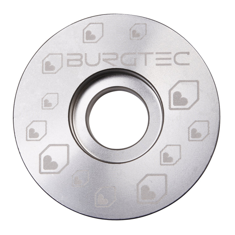 Burgtec Top Cap in Rhodium Silver at Tweed Valley Bikes