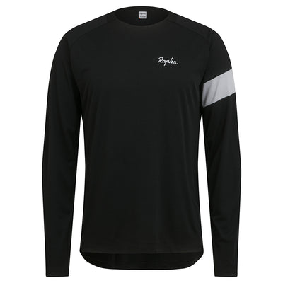 Rapha Trail Long Sleeved Technical T-Shirt in Black at Tweed Valley Bikes